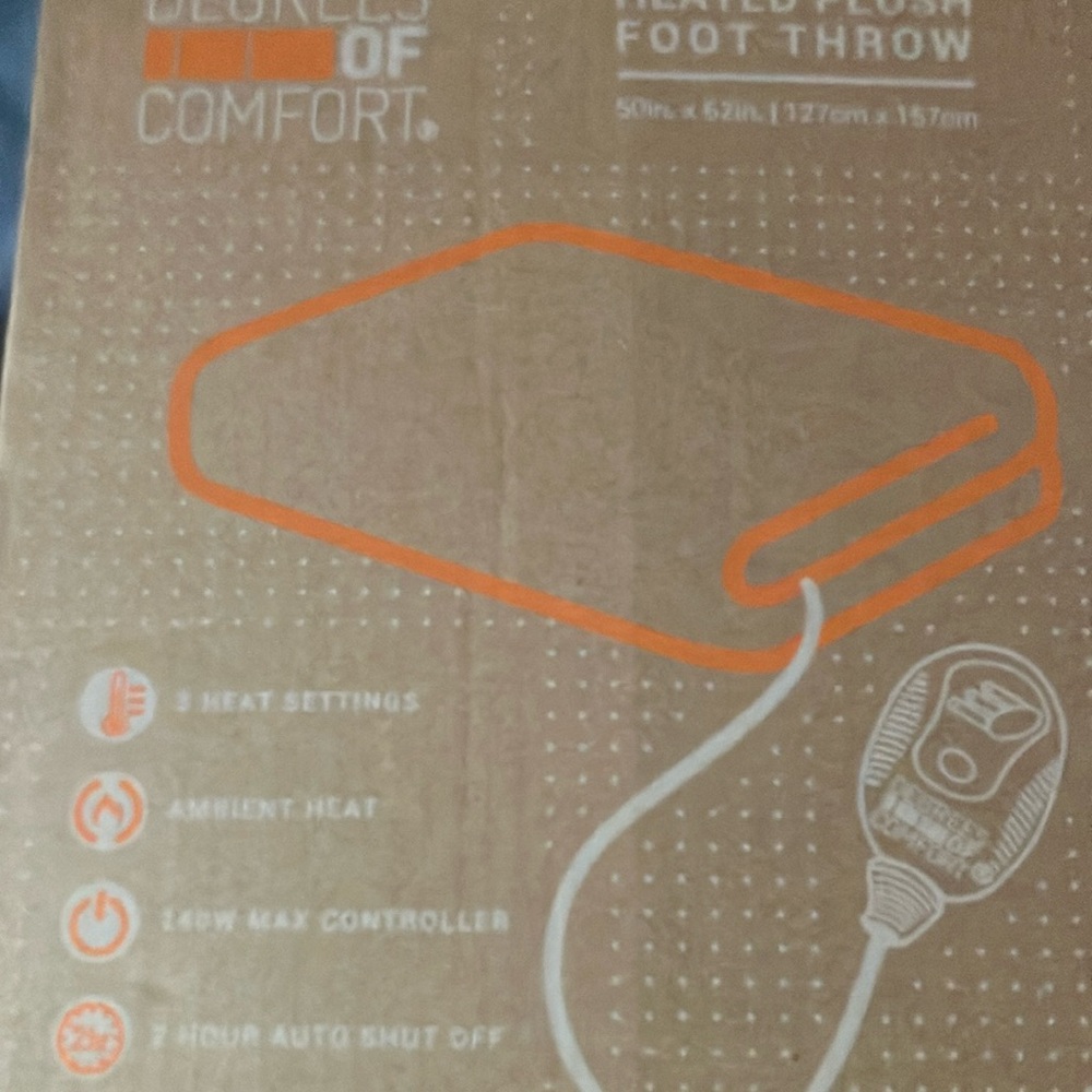Heated Plush Foot Throw - Mocha